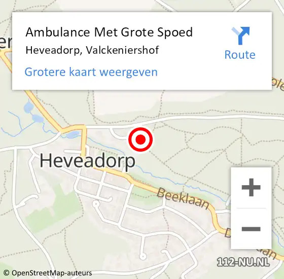 Locatie op kaart van de 112 melding: Ambulance Met Grote Spoed Naar Heveadorp, Valckeniershof op 10 september 2022 17:15