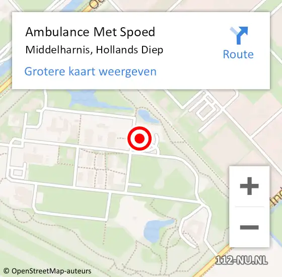 Locatie op kaart van de 112 melding: Ambulance Met Spoed Naar Middelharnis, Hollands Diep op 10 september 2022 17:43