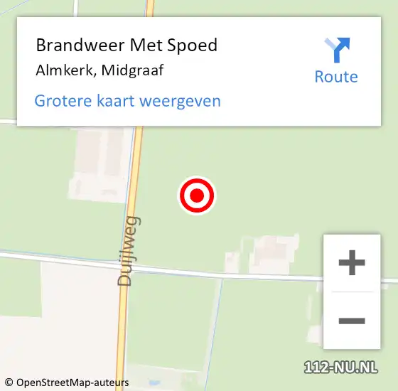 Locatie op kaart van de 112 melding: Brandweer Met Spoed Naar Almkerk, Midgraaf op 10 september 2022 18:00