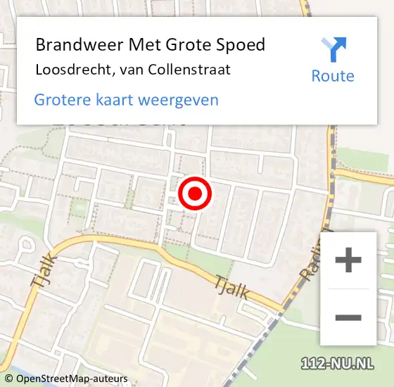 Locatie op kaart van de 112 melding: Brandweer Met Grote Spoed Naar Loosdrecht, van Collenstraat op 10 september 2022 18:19