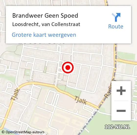 Locatie op kaart van de 112 melding: Brandweer Geen Spoed Naar Loosdrecht, van Collenstraat op 10 september 2022 18:21