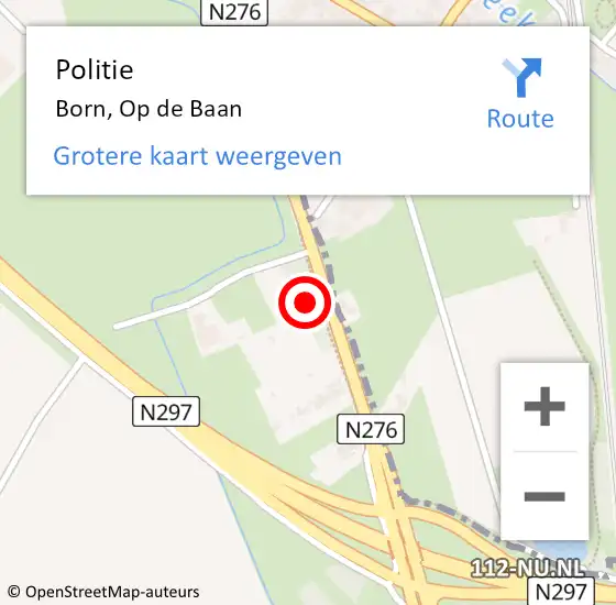 Locatie op kaart van de 112 melding: Politie Born, Op de Baan op 10 september 2022 18:25
