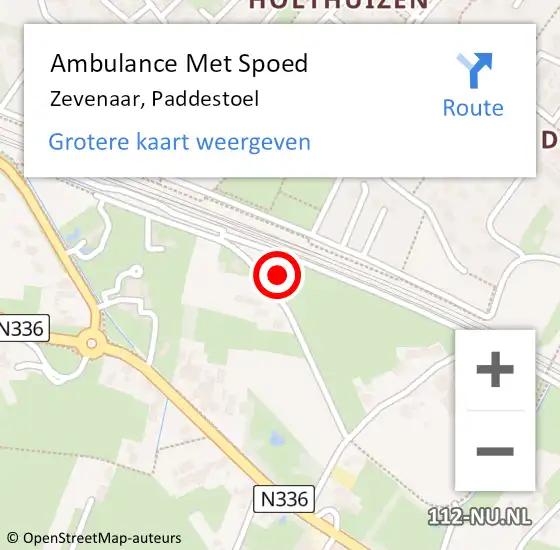 Locatie op kaart van de 112 melding: Ambulance Met Spoed Naar Zevenaar, Paddestoel op 10 september 2022 18:26