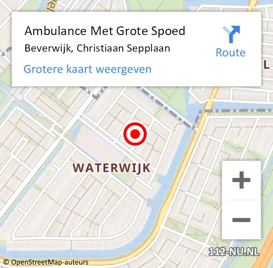 Locatie op kaart van de 112 melding: Ambulance Met Grote Spoed Naar Beverwijk, Christiaan Sepplaan op 10 september 2022 18:29