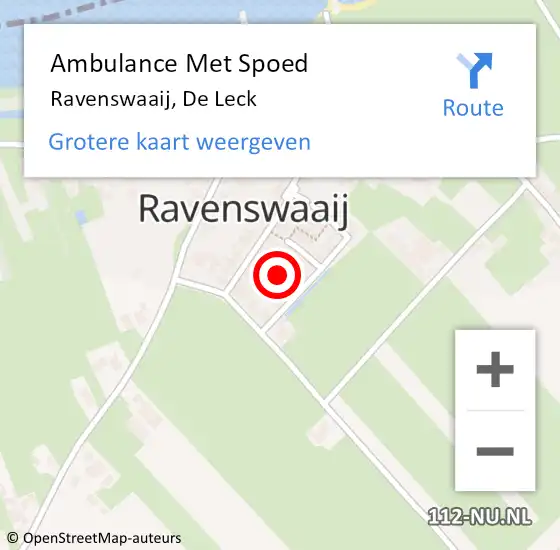 Locatie op kaart van de 112 melding: Ambulance Met Spoed Naar Ravenswaaij, De Leck op 10 september 2022 19:09