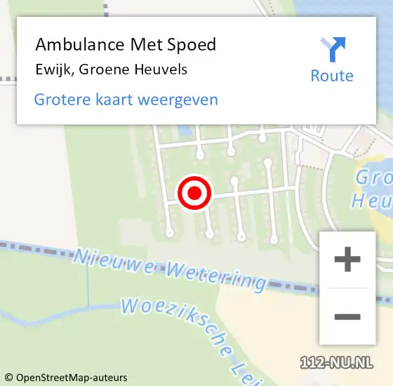 Locatie op kaart van de 112 melding: Ambulance Met Spoed Naar Ewijk, Groene Heuvels op 10 september 2022 20:29