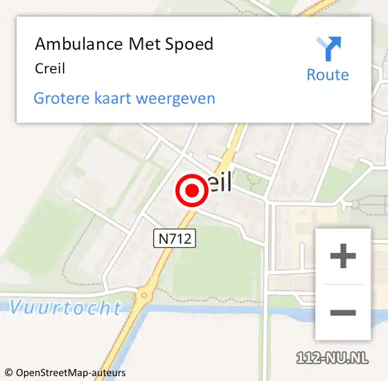 Locatie op kaart van de 112 melding: Ambulance Met Spoed Naar Creil op 10 september 2022 20:33