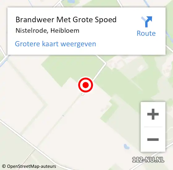 Locatie op kaart van de 112 melding: Brandweer Met Grote Spoed Naar Nistelrode, Heibloem op 10 september 2022 21:01