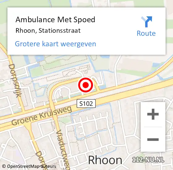 Locatie op kaart van de 112 melding: Ambulance Met Spoed Naar Rhoon, Stationsstraat op 10 september 2022 21:33