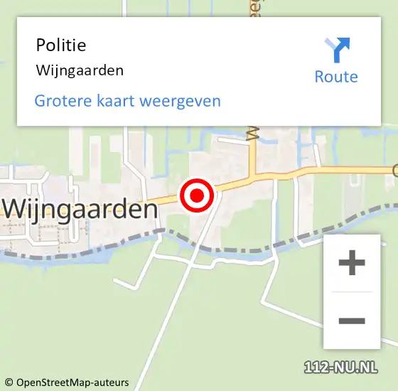 Locatie op kaart van de 112 melding: Politie Wijngaarden op 10 september 2022 21:39