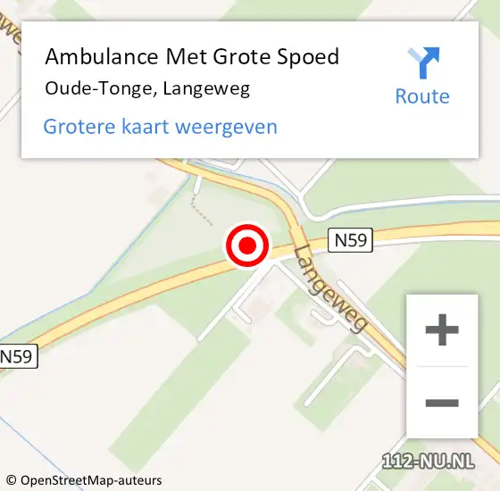 Locatie op kaart van de 112 melding: Ambulance Met Grote Spoed Naar Oude-Tonge, Langeweg op 10 september 2022 22:13