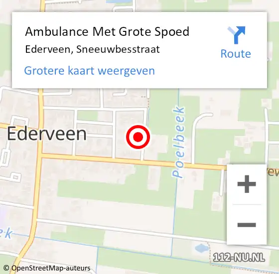 Locatie op kaart van de 112 melding: Ambulance Met Grote Spoed Naar Ederveen, Sneeuwbesstraat op 11 september 2022 01:25