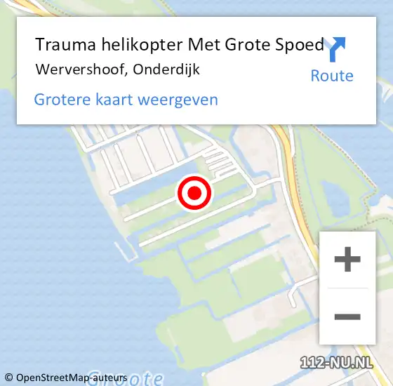 Locatie op kaart van de 112 melding: Trauma helikopter Met Grote Spoed Naar Wervershoof, Onderdijk op 11 september 2022 02:08