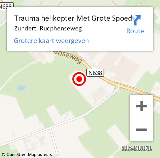 Locatie op kaart van de 112 melding: Trauma helikopter Met Grote Spoed Naar Zundert, Rucphenseweg op 11 september 2022 02:26