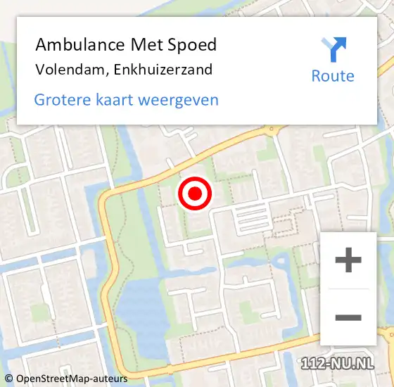 Locatie op kaart van de 112 melding: Ambulance Met Spoed Naar Volendam, Enkhuizerzand op 11 september 2022 07:43