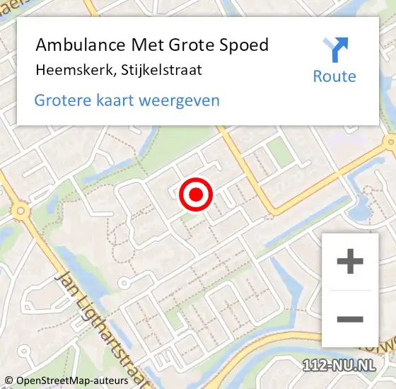 Locatie op kaart van de 112 melding: Ambulance Met Grote Spoed Naar Heemskerk, Stijkelstraat op 11 september 2022 07:44
