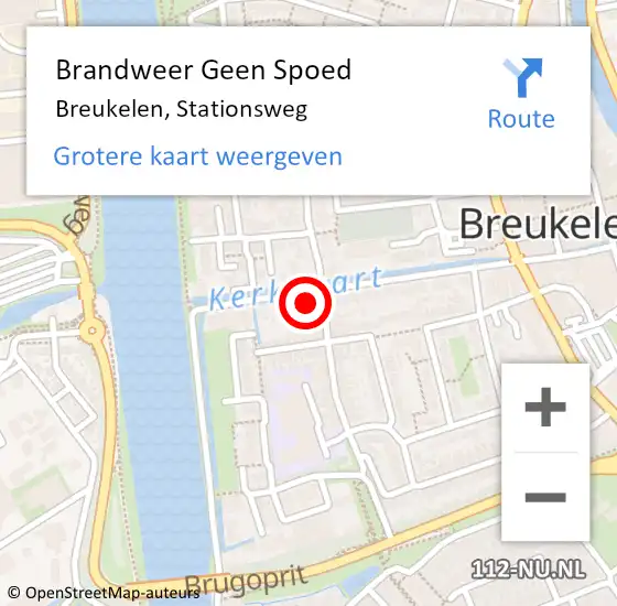 Locatie op kaart van de 112 melding: Brandweer Geen Spoed Naar Breukelen, Stationsweg op 11 september 2022 07:48