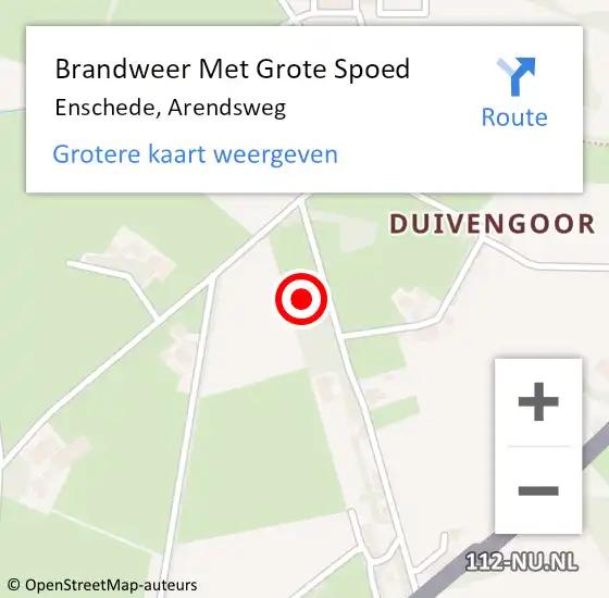 Locatie op kaart van de 112 melding: Brandweer Met Grote Spoed Naar Enschede, Arendsweg op 28 juli 2014 23:51