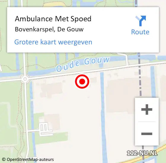 Locatie op kaart van de 112 melding: Ambulance Met Spoed Naar Bovenkarspel, De Gouw op 11 september 2022 09:04