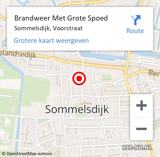 Locatie op kaart van de 112 melding: Brandweer Met Grote Spoed Naar Sommelsdijk, Voorstraat op 11 september 2022 10:34