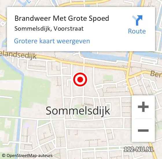 Locatie op kaart van de 112 melding: Brandweer Met Grote Spoed Naar Sommelsdijk, Voorstraat op 11 september 2022 10:44