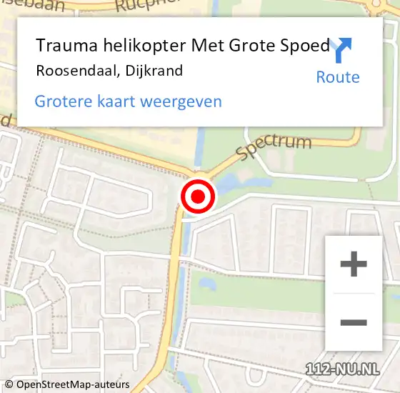 Locatie op kaart van de 112 melding: Trauma helikopter Met Grote Spoed Naar Roosendaal, Dijkrand op 11 september 2022 10:53