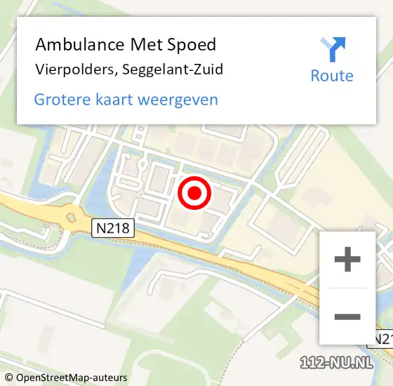 Locatie op kaart van de 112 melding: Ambulance Met Spoed Naar Vierpolders, Seggelant-Zuid op 11 september 2022 12:15