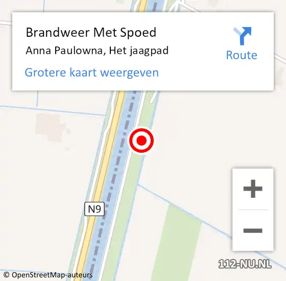 Locatie op kaart van de 112 melding: Brandweer Met Spoed Naar Anna Paulowna, Het jaagpad op 11 september 2022 12:43