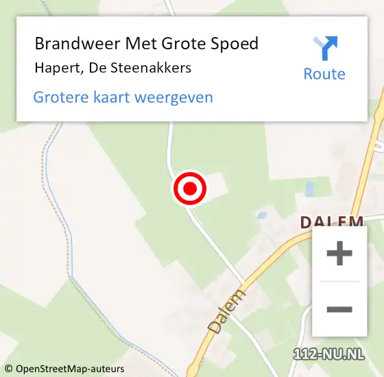 Locatie op kaart van de 112 melding: Brandweer Met Grote Spoed Naar Hapert, De Steenakkers op 11 september 2022 15:25