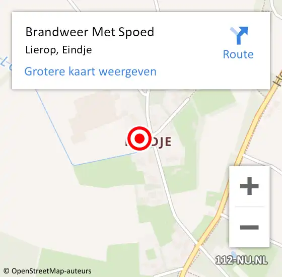 Locatie op kaart van de 112 melding: Brandweer Met Spoed Naar Lierop, Eindje op 11 september 2022 16:09