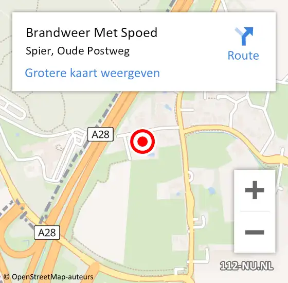 Locatie op kaart van de 112 melding: Brandweer Met Spoed Naar Spier, Oude Postweg op 11 september 2022 16:43