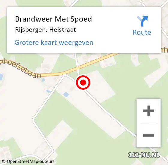 Locatie op kaart van de 112 melding: Brandweer Met Spoed Naar Rijsbergen, Heistraat op 11 september 2022 17:19