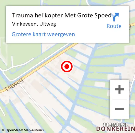 Locatie op kaart van de 112 melding: Trauma helikopter Met Grote Spoed Naar Vinkeveen, Uitweg op 11 september 2022 18:10