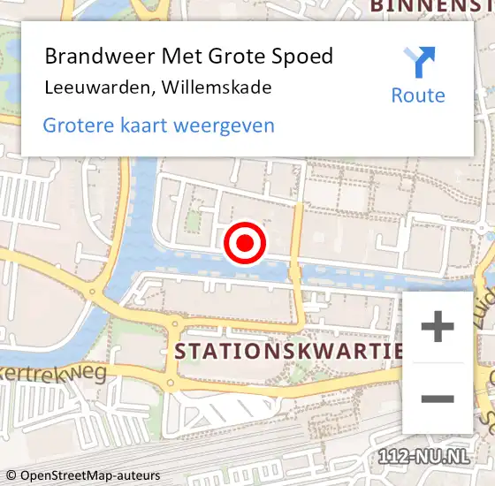 Locatie op kaart van de 112 melding: Brandweer Met Grote Spoed Naar Leeuwarden, Willemskade op 11 september 2022 18:19