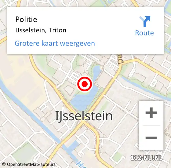 Locatie op kaart van de 112 melding: Politie IJsselstein, Triton op 11 september 2022 18:21