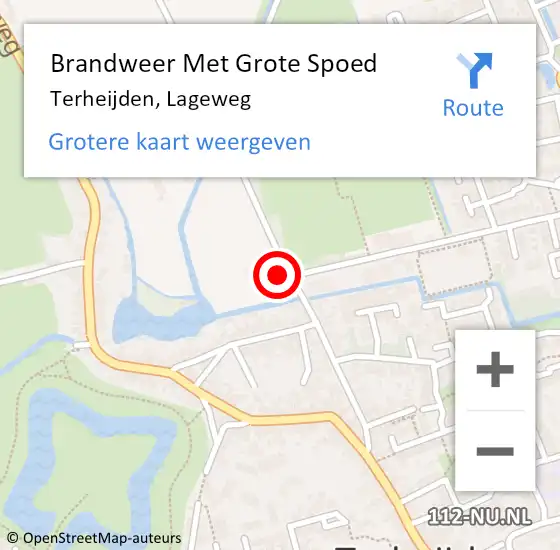 Locatie op kaart van de 112 melding: Brandweer Met Grote Spoed Naar Terheijden, Lageweg op 11 september 2022 19:11