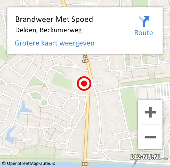 Locatie op kaart van de 112 melding: Brandweer Met Spoed Naar Delden, Beckumerweg op 11 september 2022 19:12