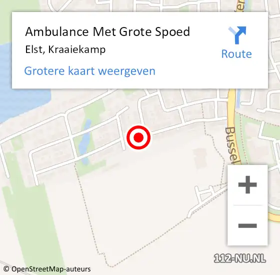 Locatie op kaart van de 112 melding: Ambulance Met Grote Spoed Naar Elst, Kraaiekamp op 11 september 2022 20:03