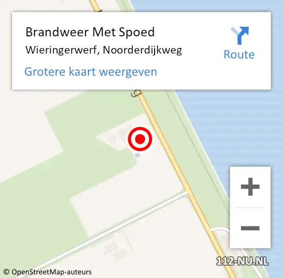 Locatie op kaart van de 112 melding: Brandweer Met Spoed Naar Wieringerwerf, Noorderdijkweg op 11 september 2022 20:14