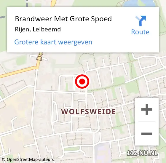 Locatie op kaart van de 112 melding: Brandweer Met Grote Spoed Naar Rijen, Leibeemd op 11 september 2022 21:17