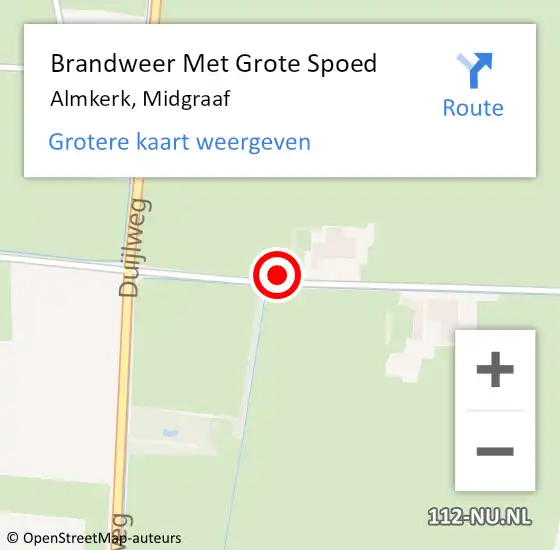 Locatie op kaart van de 112 melding: Brandweer Met Grote Spoed Naar Almkerk, Midgraaf op 9 oktober 2013 21:58