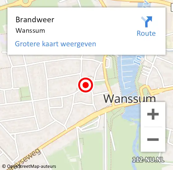 Locatie op kaart van de 112 melding: Brandweer Wanssum op 29 juli 2014 03:03