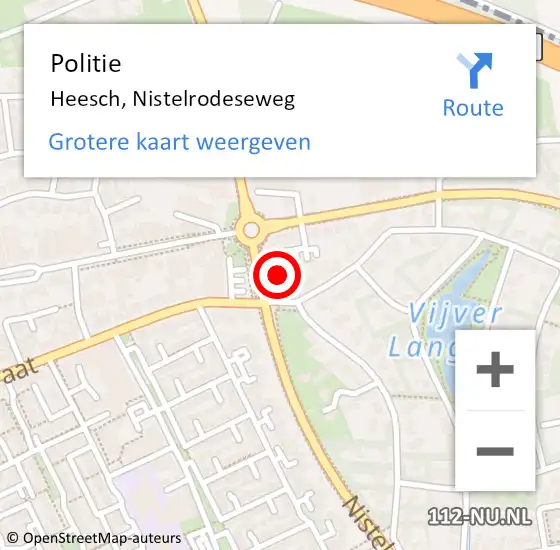 Locatie op kaart van de 112 melding: Politie Heesch, Nistelrodeseweg op 11 september 2022 22:15