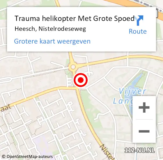 Locatie op kaart van de 112 melding: Trauma helikopter Met Grote Spoed Naar Heesch, Nistelrodeseweg op 11 september 2022 22:21