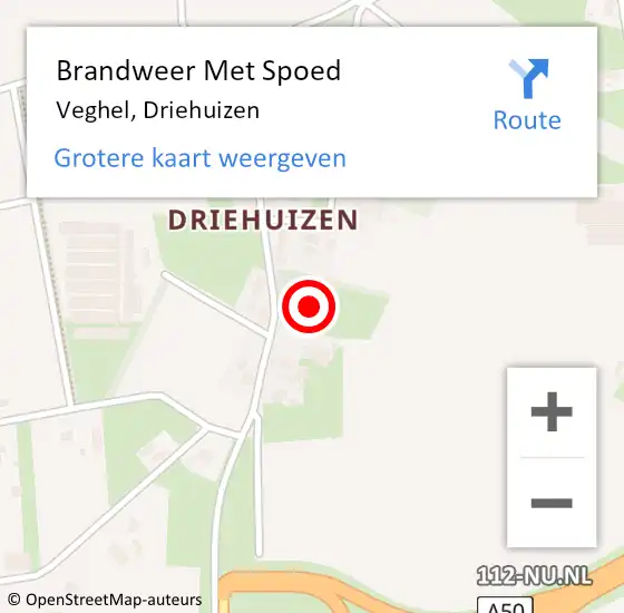 Locatie op kaart van de 112 melding: Brandweer Met Spoed Naar Veghel, Driehuizen op 11 september 2022 23:24