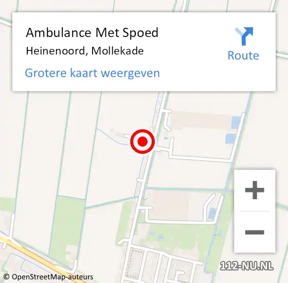 Locatie op kaart van de 112 melding: Ambulance Met Spoed Naar Heinenoord, Mollekade op 11 september 2022 23:27