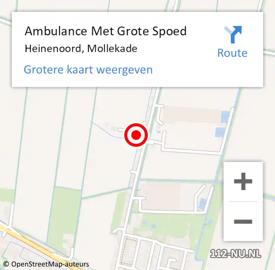 Locatie op kaart van de 112 melding: Ambulance Met Grote Spoed Naar Heinenoord, Mollekade op 11 september 2022 23:54