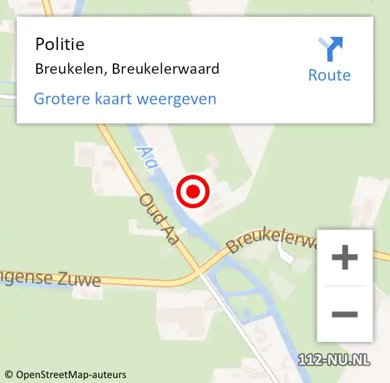 Locatie op kaart van de 112 melding: Politie Breukelen, Breukelerwaard op 12 september 2022 01:29