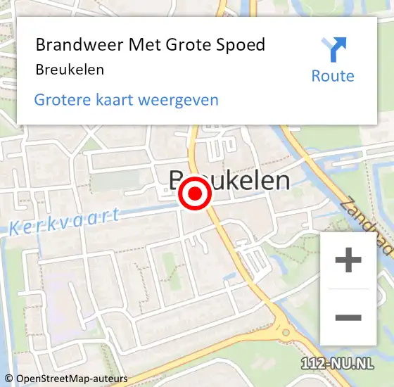 Locatie op kaart van de 112 melding: Brandweer Met Grote Spoed Naar Breukelen op 12 september 2022 01:29