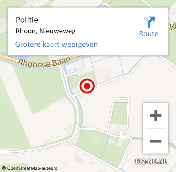 Locatie op kaart van de 112 melding: Politie Rhoon, Nieuweweg op 12 september 2022 02:58